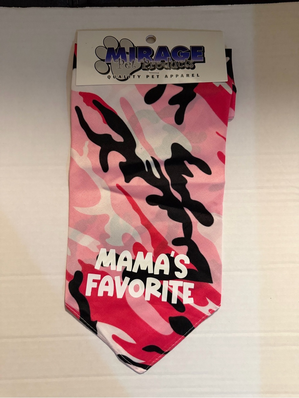 Mirage Pet Apparel Pink Camo "Mama's Favorite" Dog Bandana